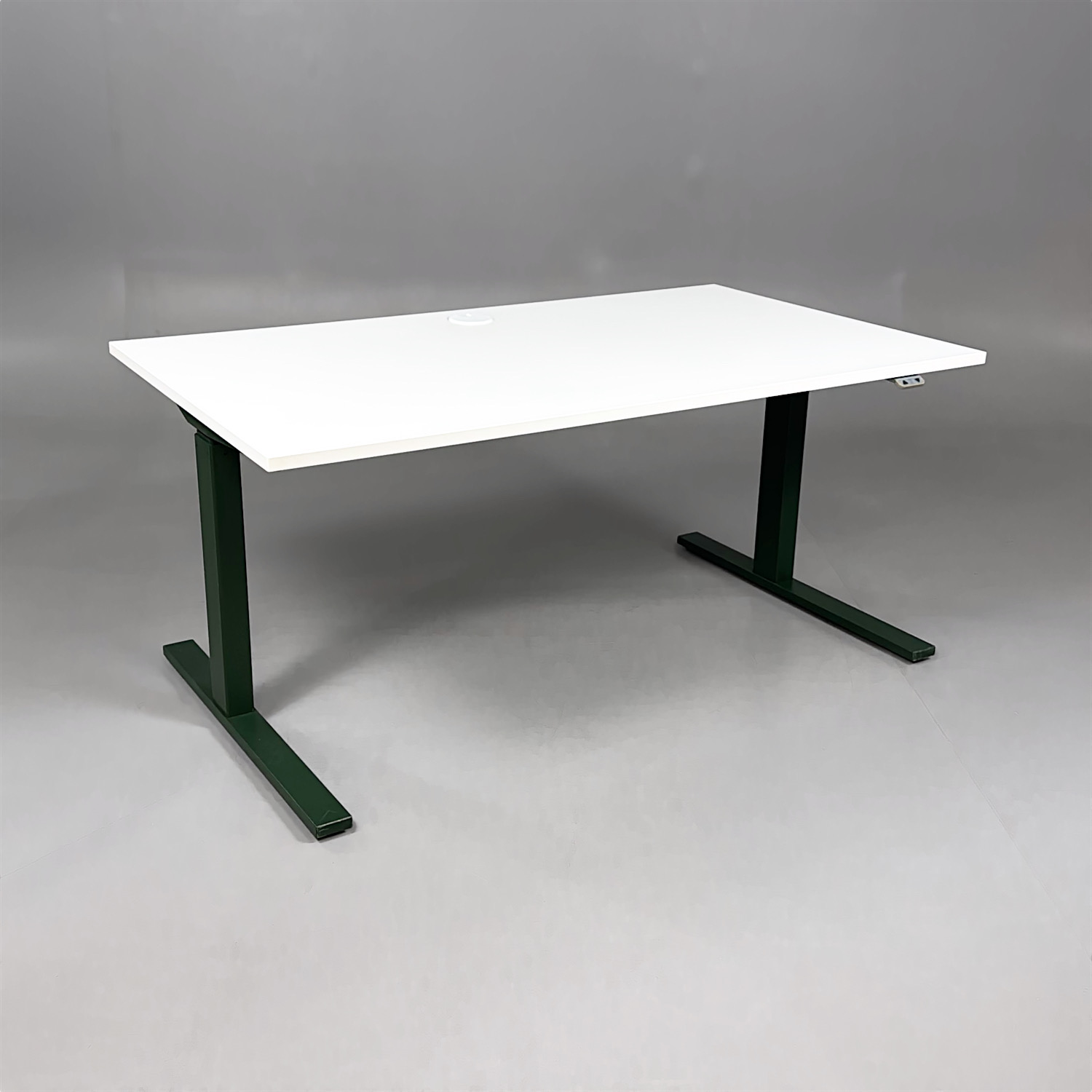 Höj- och sänkbart skrivbord 1400x800mm | vit/grön