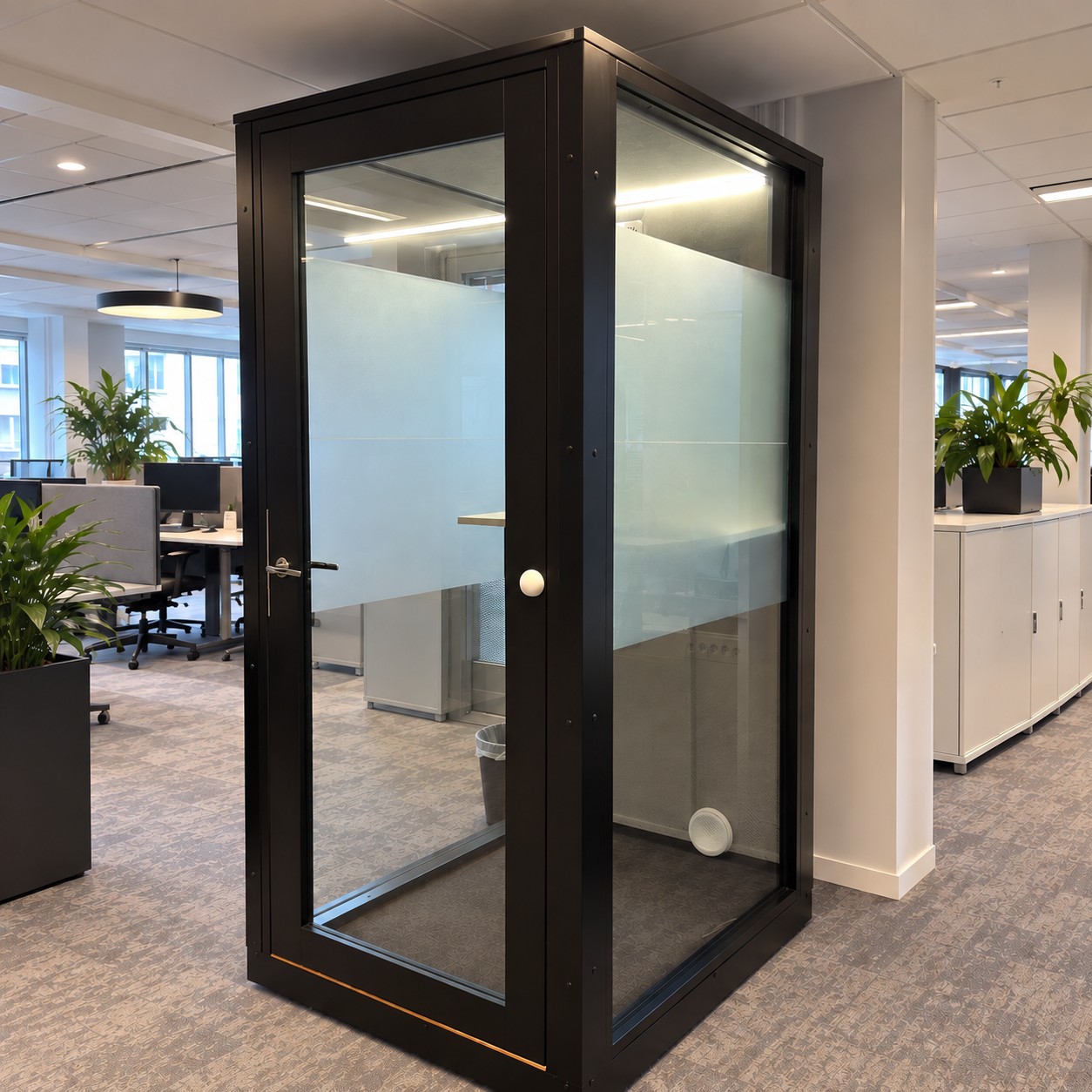 Pod Singel 1000x1200mm | svart/glas