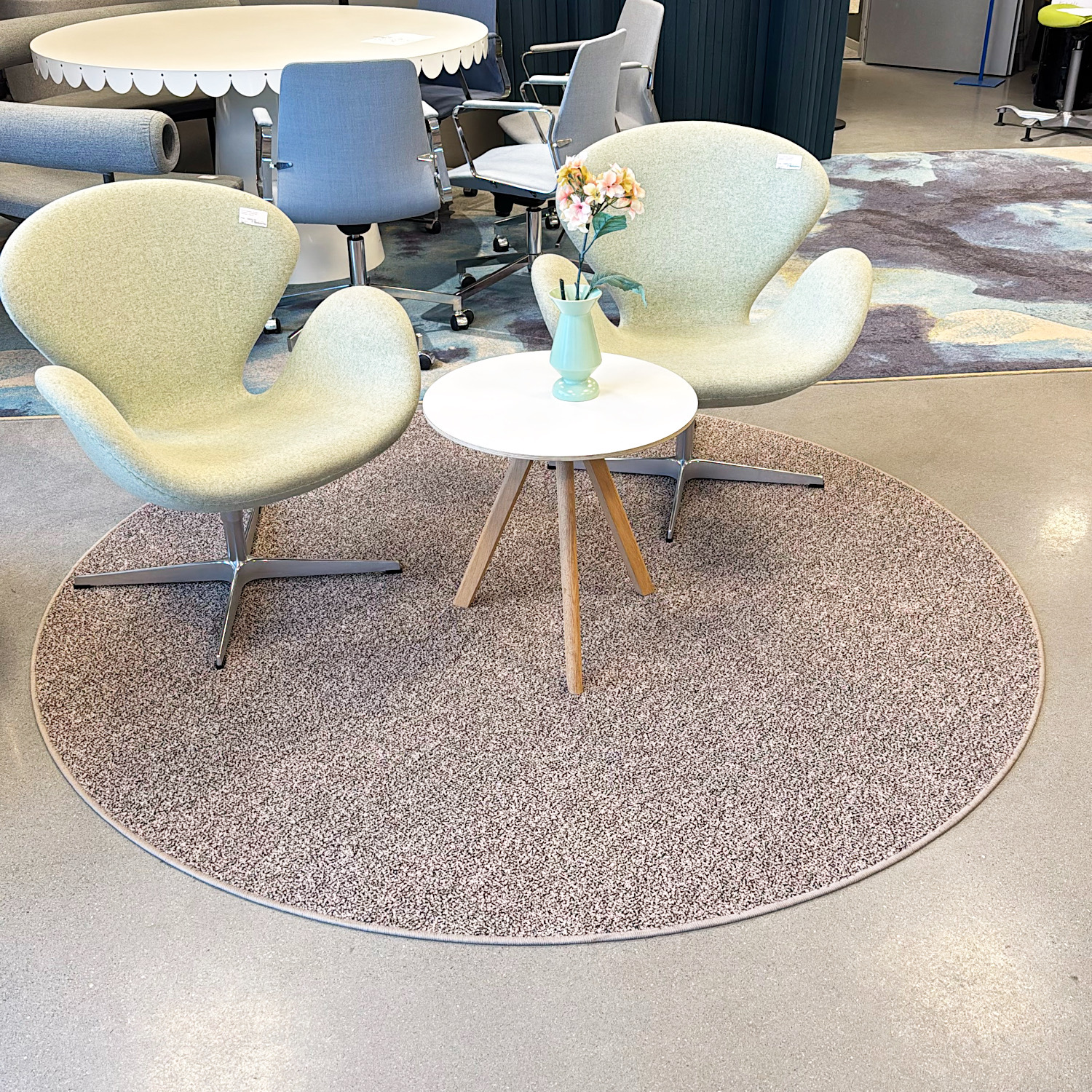 Matta Altea Ø2000mm | Beige/Svart