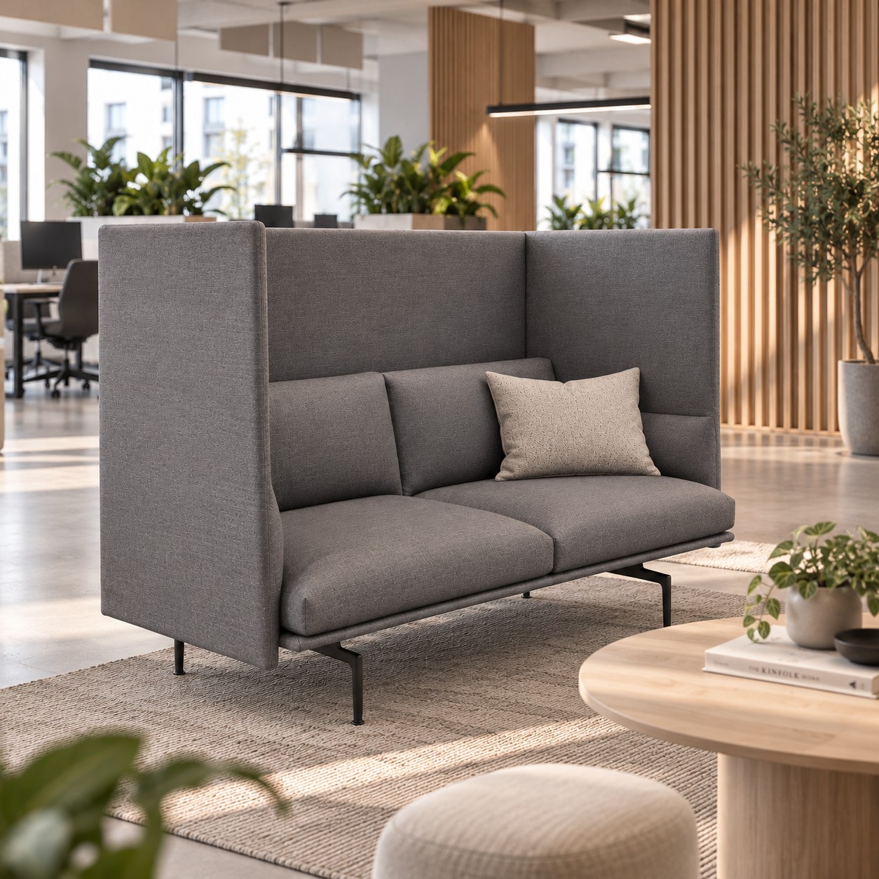 Soffa Outline Highback 2-sits | grå/svart